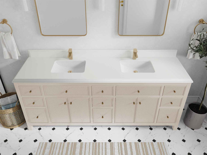 Sonoma 84 in W x 22 in D Free Standing Reeded Double Sink Bathroom Vanity - photo 28