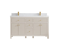 Sonoma 60 in W x 22 in D Free Standing Reeded Double Sink Bathroom Vanity - photo 18