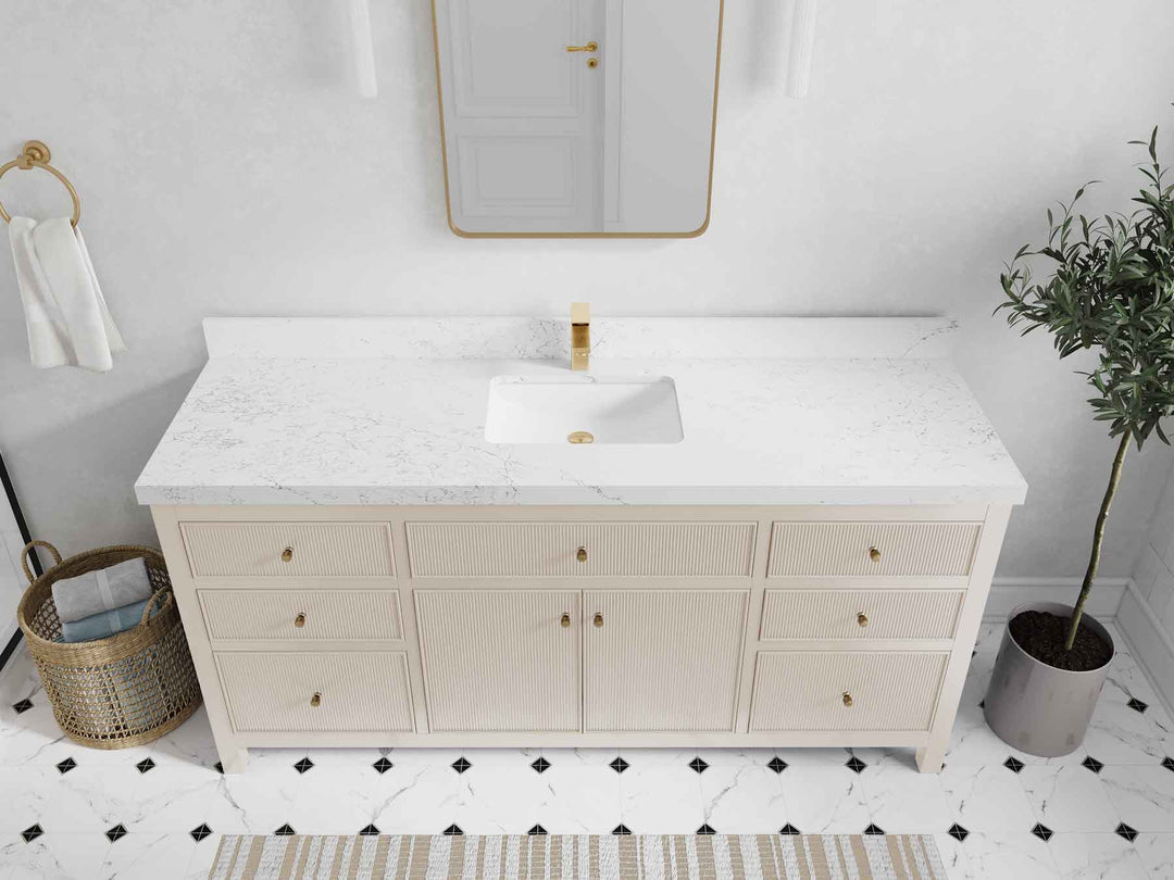 Sonoma 72 in W x 22 in D Free Standing Reeded Single Sink Bathroom Vanity