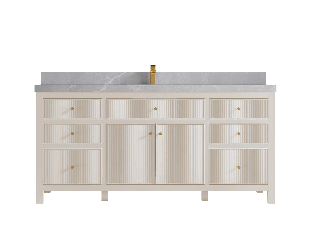 Sonoma 72 in W x 22 in D Free Standing Reeded Single Sink Bathroom Vanity