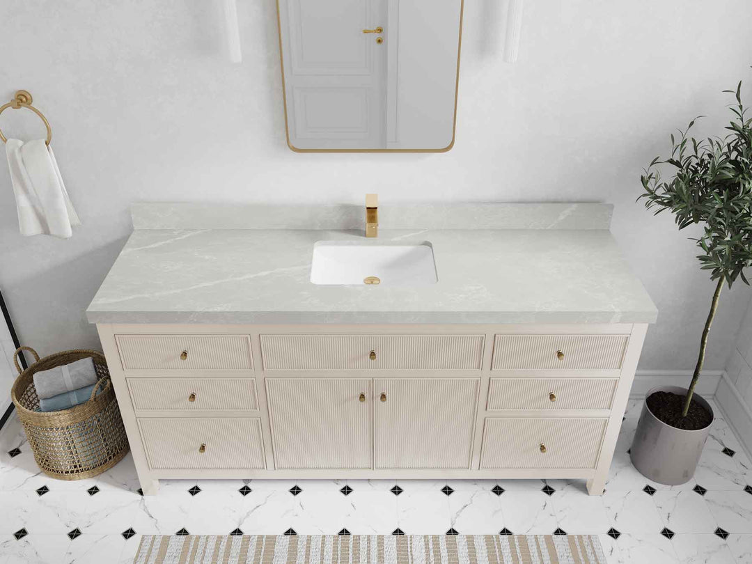 Sonoma 72 in W x 22 in D Free Standing Reeded Single Sink Bathroom Vanity