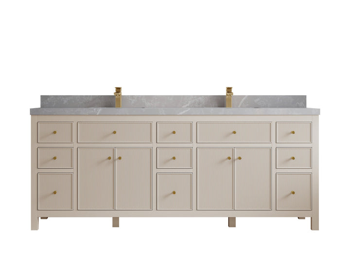Sonoma 84 in W x 22 in D Free Standing Reeded Double Sink Bathroom Vanity - photo 19