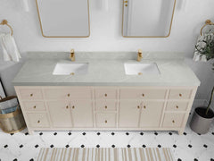 Sonoma 84 in W x 22 in D Free Standing Reeded Double Sink Bathroom Vanity - photo 32