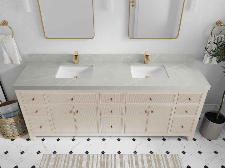 Sonoma 84 in W x 22 in D Free Standing Reeded Double Sink Bathroom Vanity - photo 32
