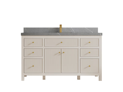 Sonoma 60 in W x 22 in D Free Standing Reeded Single Sink Bathroom Vanity