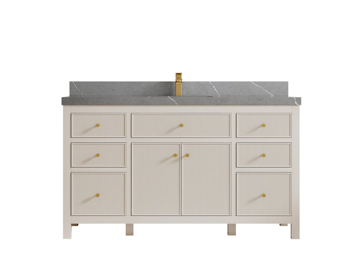 Sonoma 60 in W x 22 in D Free Standing Reeded Single Sink Bathroom Vanity - photo 20