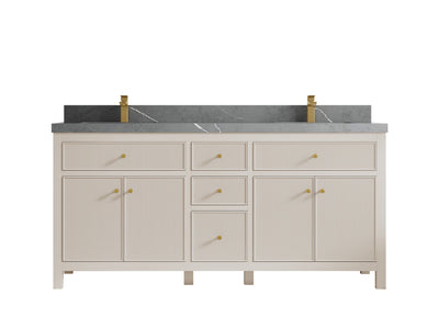 Sonoma 72 in W x 22 in D Free Standing Reeded Double Sink Bathroom Vanity