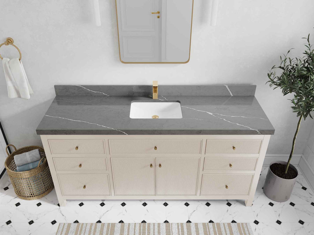 Sonoma 72 in W x 22 in D Free Standing Reeded Single Sink Bathroom Vanity