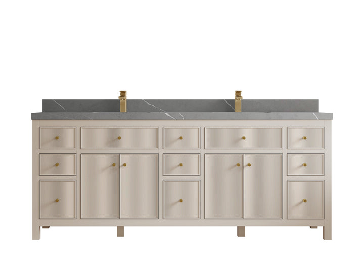 Sonoma 84 in W x 22 in D Free Standing Reeded Double Sink Bathroom Vanity - photo 20