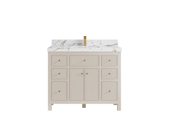 Sonoma 42 in W x 22 in D Free Standing Reeded Single Sink Bathroom Vanity - photo 21