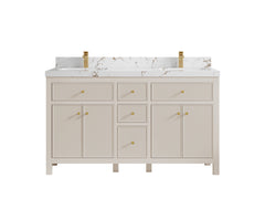 Sonoma 60 in W x 22 in D Free Standing Reeded Double Sink Bathroom Vanity - photo 21