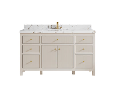 Sonoma 60 in W x 22 in D Free Standing Reeded Single Sink Bathroom Vanity