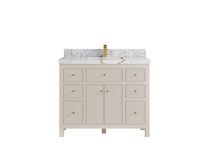 Sonoma 42 in W x 22 in D Free Standing Reeded Single Sink Bathroom Vanity - photo 22
