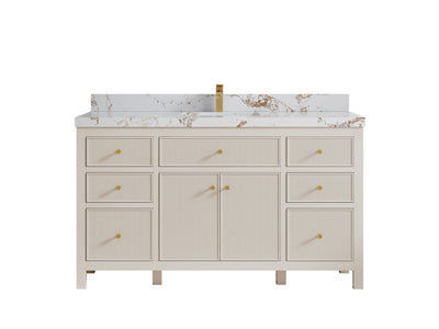 Sonoma 60 in W x 22 in D Free Standing Reeded Single Sink Bathroom Vanity