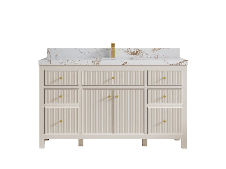 Sonoma 60 in W x 22 in D Free Standing Reeded Single Sink Bathroom Vanity - photo 22