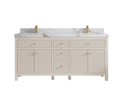 Sonoma 72 in W x 22 in D Free Standing Reeded Double Sink Bathroom Vanity