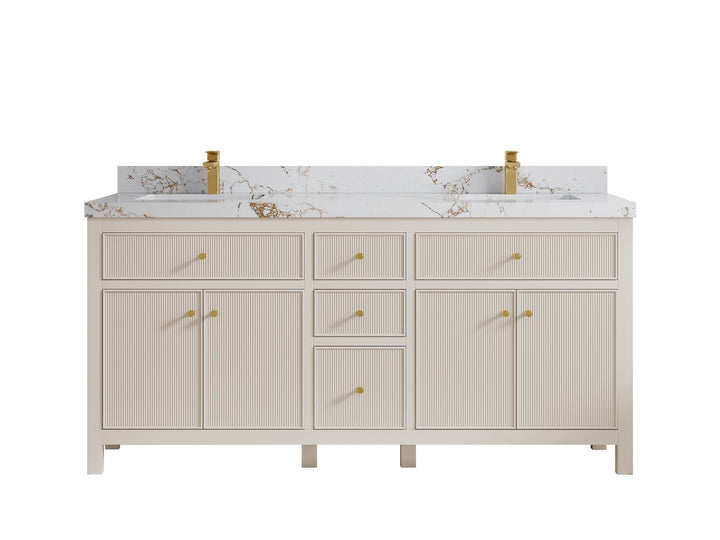 Sonoma 72 in W x 22 in D Free Standing Reeded Double Sink Bathroom Vanity - photo 22