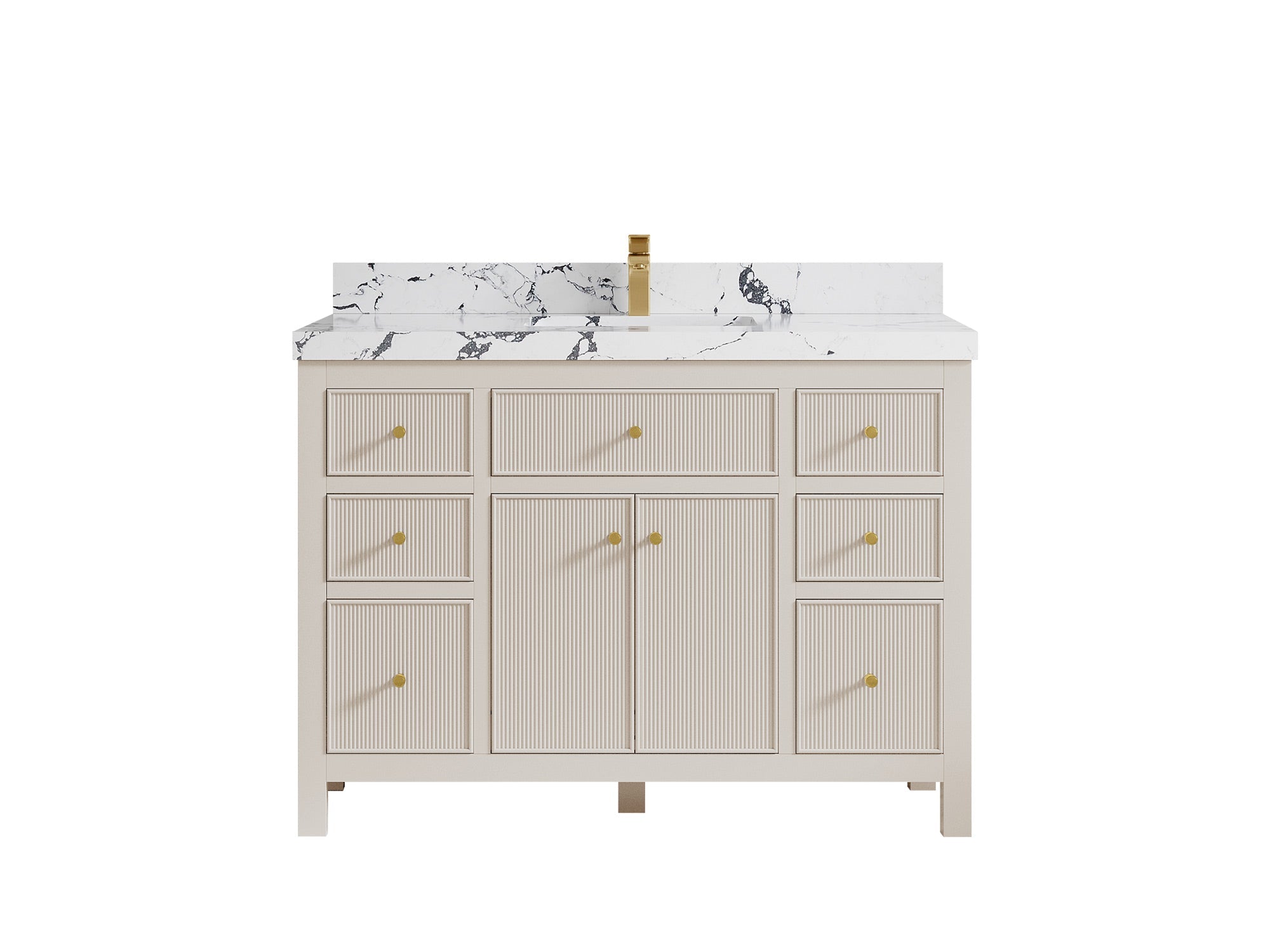 Sonoma 48 in. W x 22 in. D Single Sink Bathroom Vanity in Fine Grain with 2 in. Viola Night Quartz Countertop