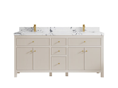 Sonoma 72 in W x 22 in D Free Standing Reeded Double Sink Bathroom Vanity