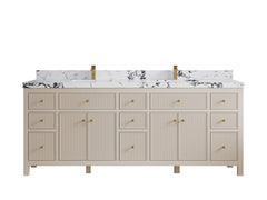 Sonoma 84 in W x 22 in D Free Standing Reeded Double Sink Bathroom Vanity - photo 43