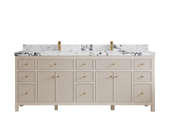 Sonoma 84 in W x 22 in D Free Standing Reeded Double Sink Bathroom Vanity - photo 23