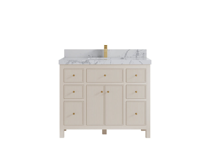 Sonoma 42 in W x 22 in D Free Standing Reeded Single Sink Bathroom Vanity - photo 24