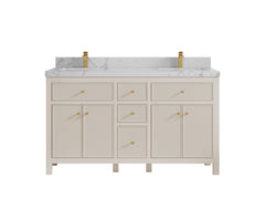 Sonoma 60 in W x 22 in D Free Standing Reeded Double Sink Bathroom Vanity - photo 24