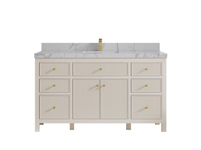 Sonoma 60 in W x 22 in D Free Standing Reeded Single Sink Bathroom Vanity