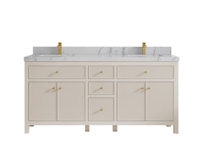 Sonoma 72 in W x 22 in D Free Standing Reeded Double Sink Bathroom Vanity