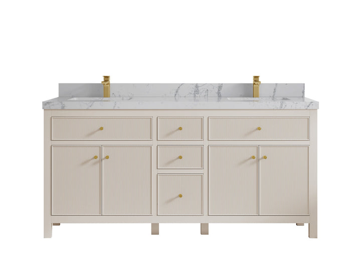 Sonoma 72 in W x 22 in D Free Standing Reeded Double Sink Bathroom Vanity - photo 24