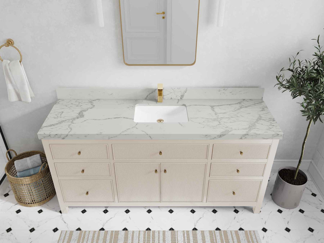 Sonoma 72 in W x 22 in D Free Standing Reeded Single Sink Bathroom Vanity