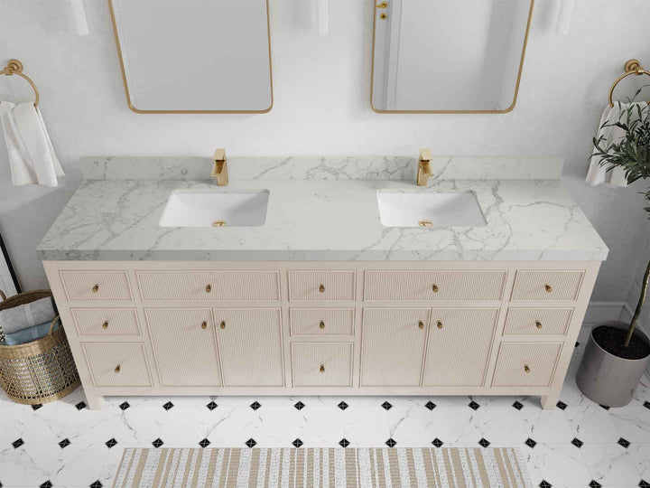 Sonoma 84 in W x 22 in D Free Standing Reeded Double Sink Bathroom Vanity - photo 36