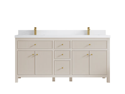 Sonoma 72 in W x 22 in D Free Standing Reeded Double Sink Bathroom Vanity