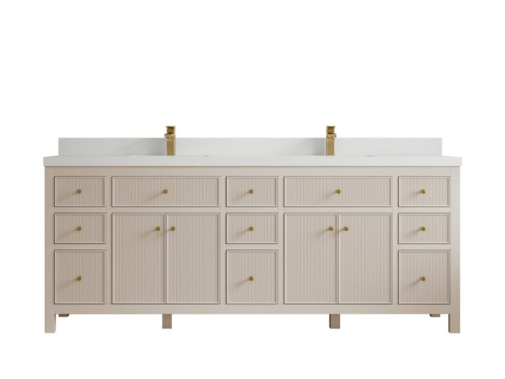 Sonoma 84 in W x 22 in D Free Standing Reeded Double Sink Bathroom Vanity - photo 25
