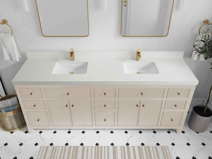 Sonoma 84 in W x 22 in D Free Standing Reeded Double Sink Bathroom Vanity - photo 8