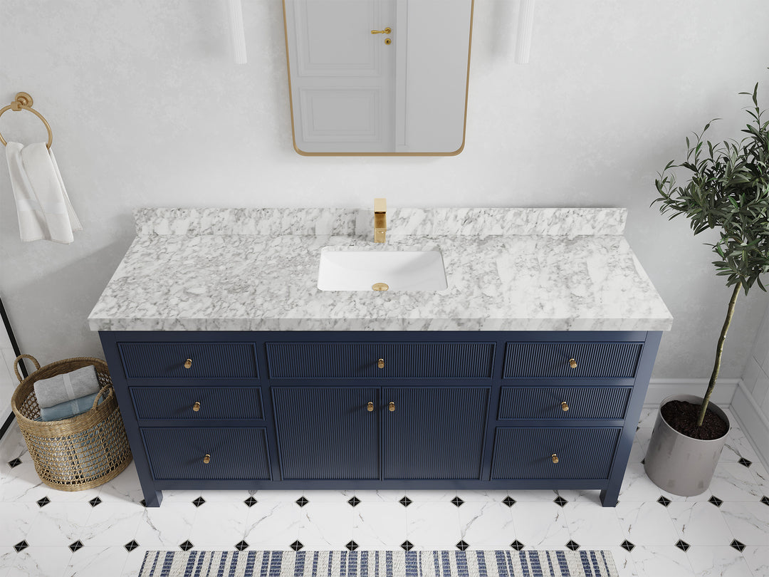 Sonoma 72 in W x 22 in D Free Standing Reeded Single Sink Bathroom Vanity