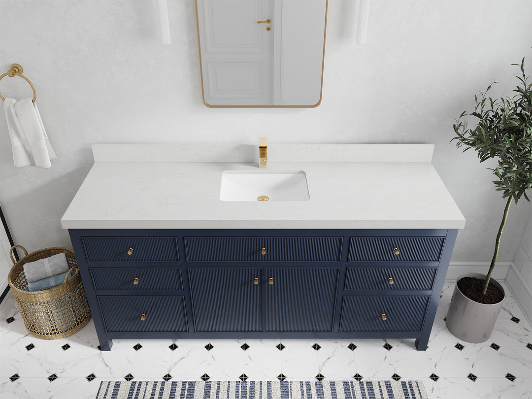 Sonoma 72 in W x 22 in D Free Standing Reeded Single Sink Bathroom Vanity