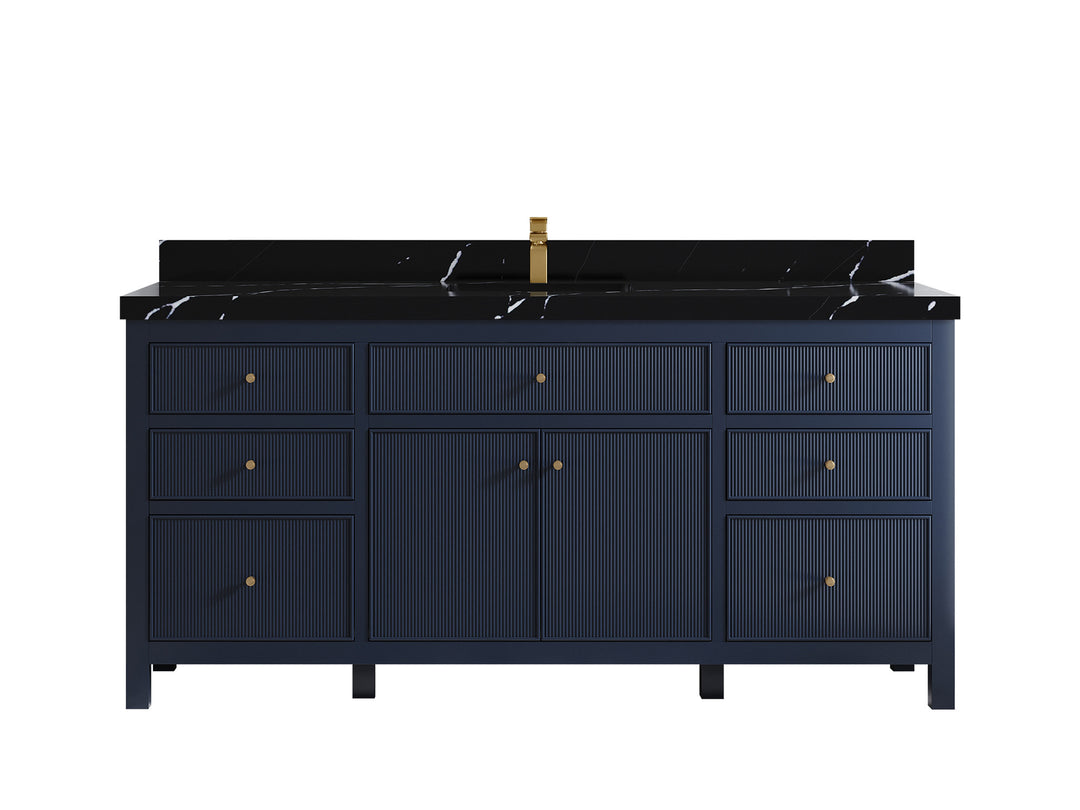 Sonoma 72 in W x 22 in D Free Standing Reeded Single Sink Bathroom Vanity