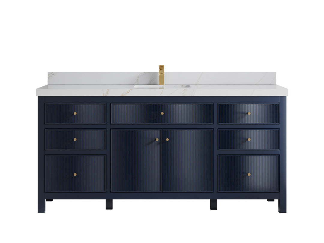 Sonoma 72 in W x 22 in D Free Standing Reeded Single Sink Bathroom Vanity