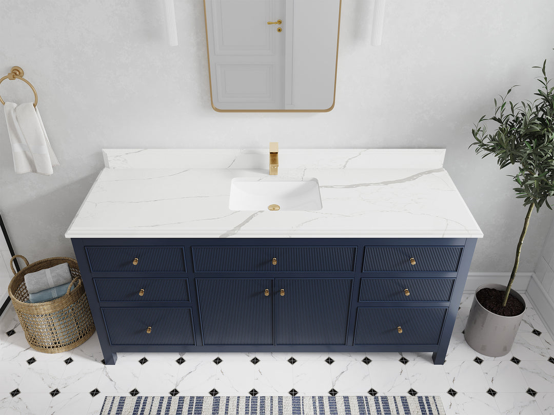 Sonoma 72 in W x 22 in D Free Standing Reeded Single Sink Bathroom Vanity