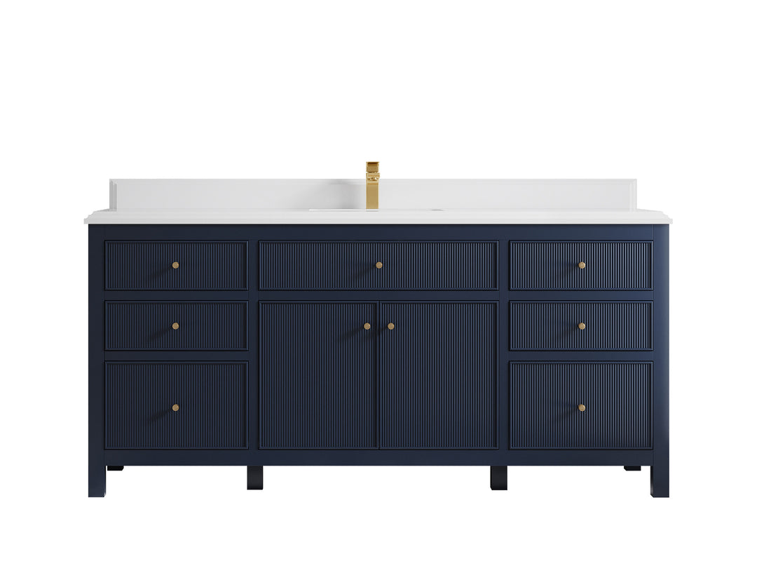 Sonoma 72 in W x 22 in D Free Standing Reeded Single Sink Bathroom Vanity