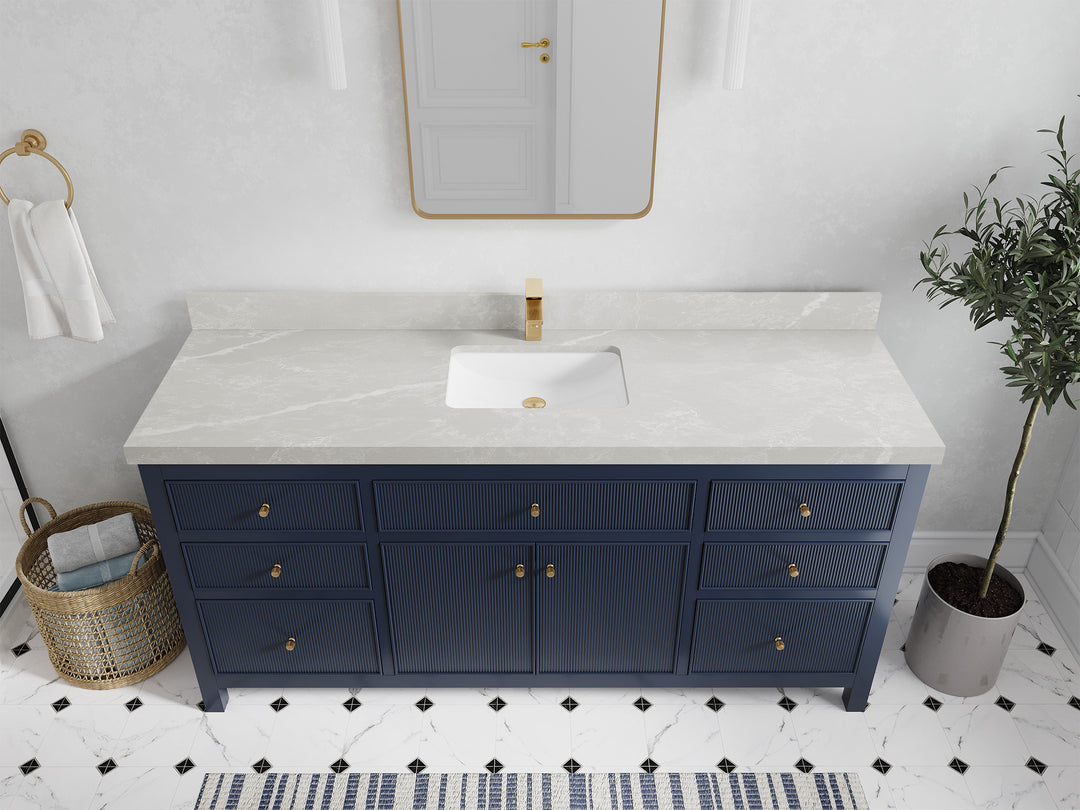 Sonoma 72 in W x 22 in D Free Standing Reeded Single Sink Bathroom Vanity