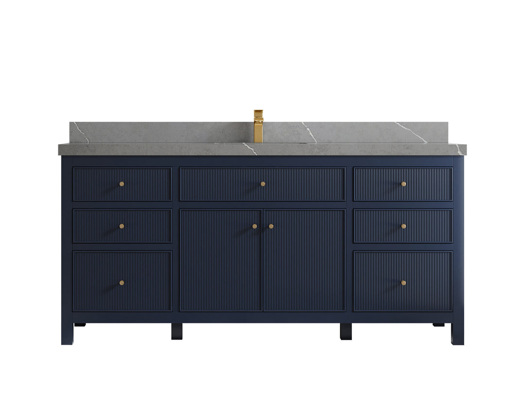 Sonoma 72 in W x 22 in D Free Standing Reeded Single Sink Bathroom Vanity