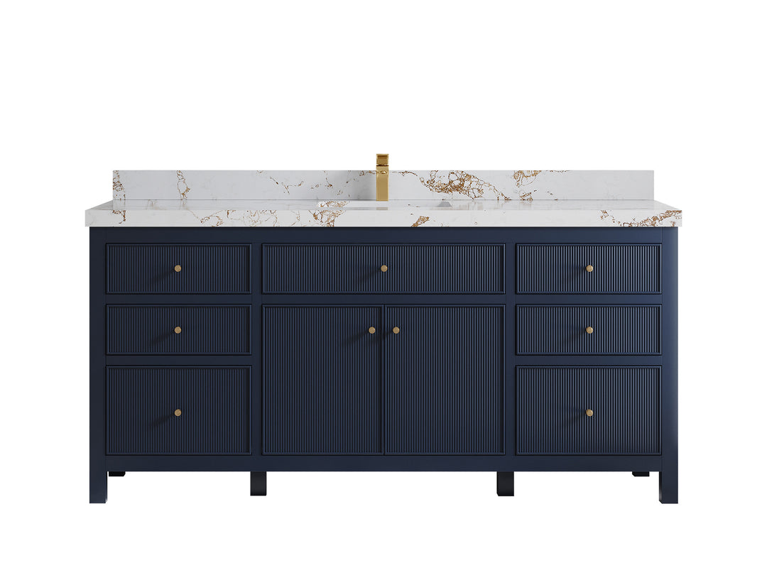 Sonoma 72 in W x 22 in D Free Standing Reeded Single Sink Bathroom Vanity