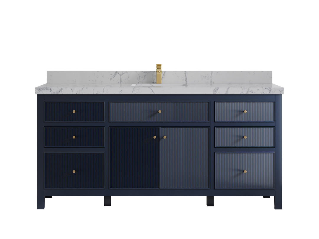 Sonoma 72 in W x 22 in D Free Standing Reeded Single Sink Bathroom Vanity