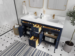 Sonoma 60 in W x 22 in D Free Standing Reeded Double Sink Bathroom Vanity - photo 3