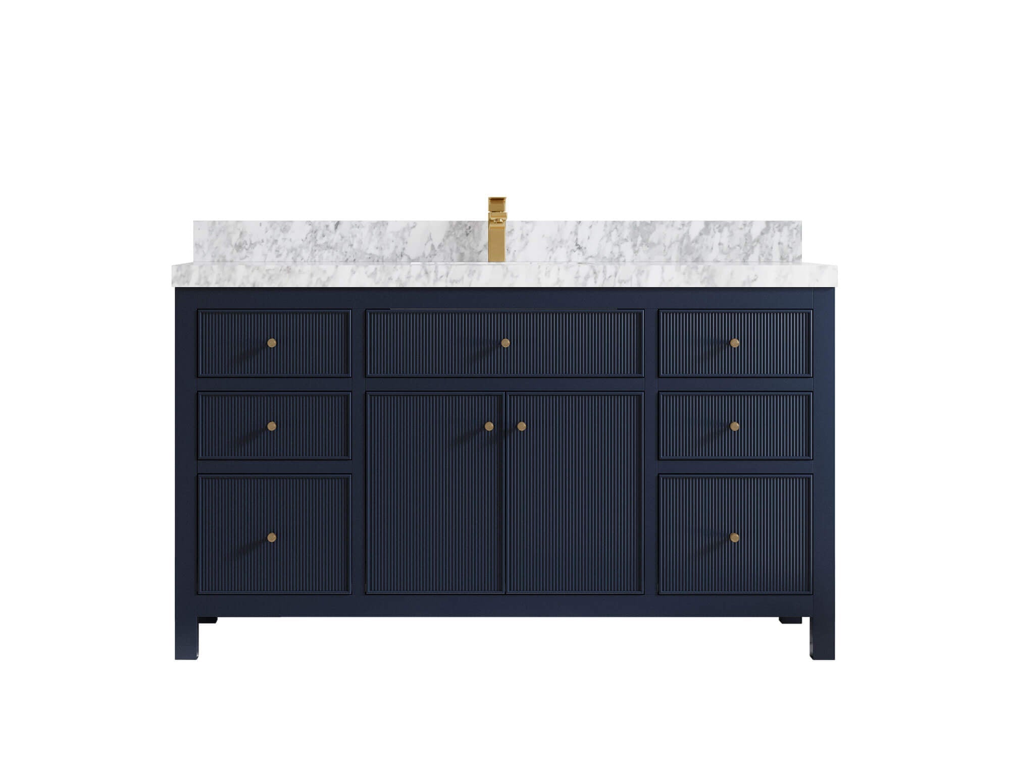 Sonoma 60 in W x 22 in D Free Standing Reeded Single Sink Bathroom Vanity