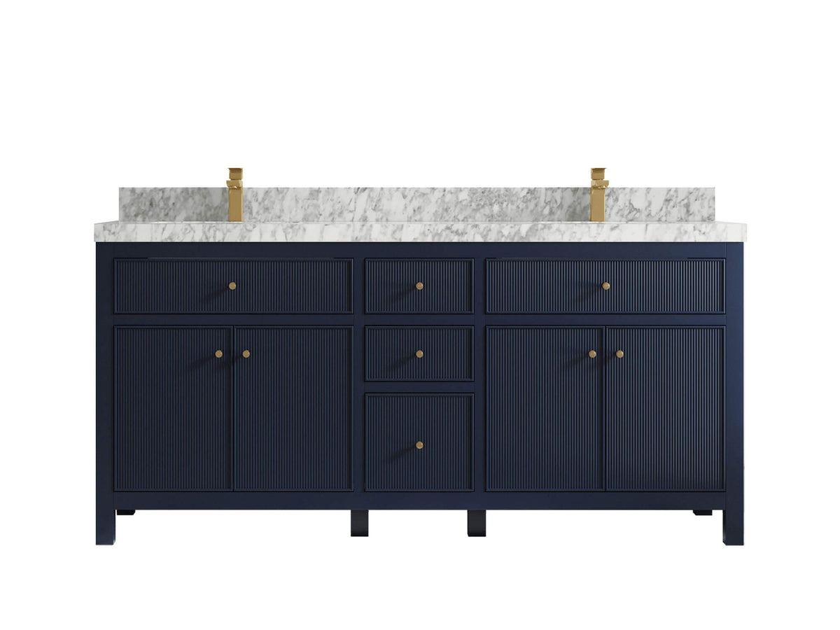 Sonoma 72 in W x 22 in D Free Standing Reeded Double Sink Bathroom Vanity