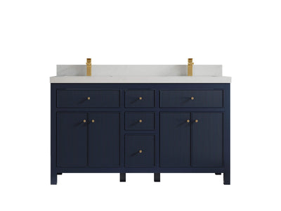 Sonoma 60 in W x 22 in D Free Standing Reeded Double Sink Bathroom Vanity