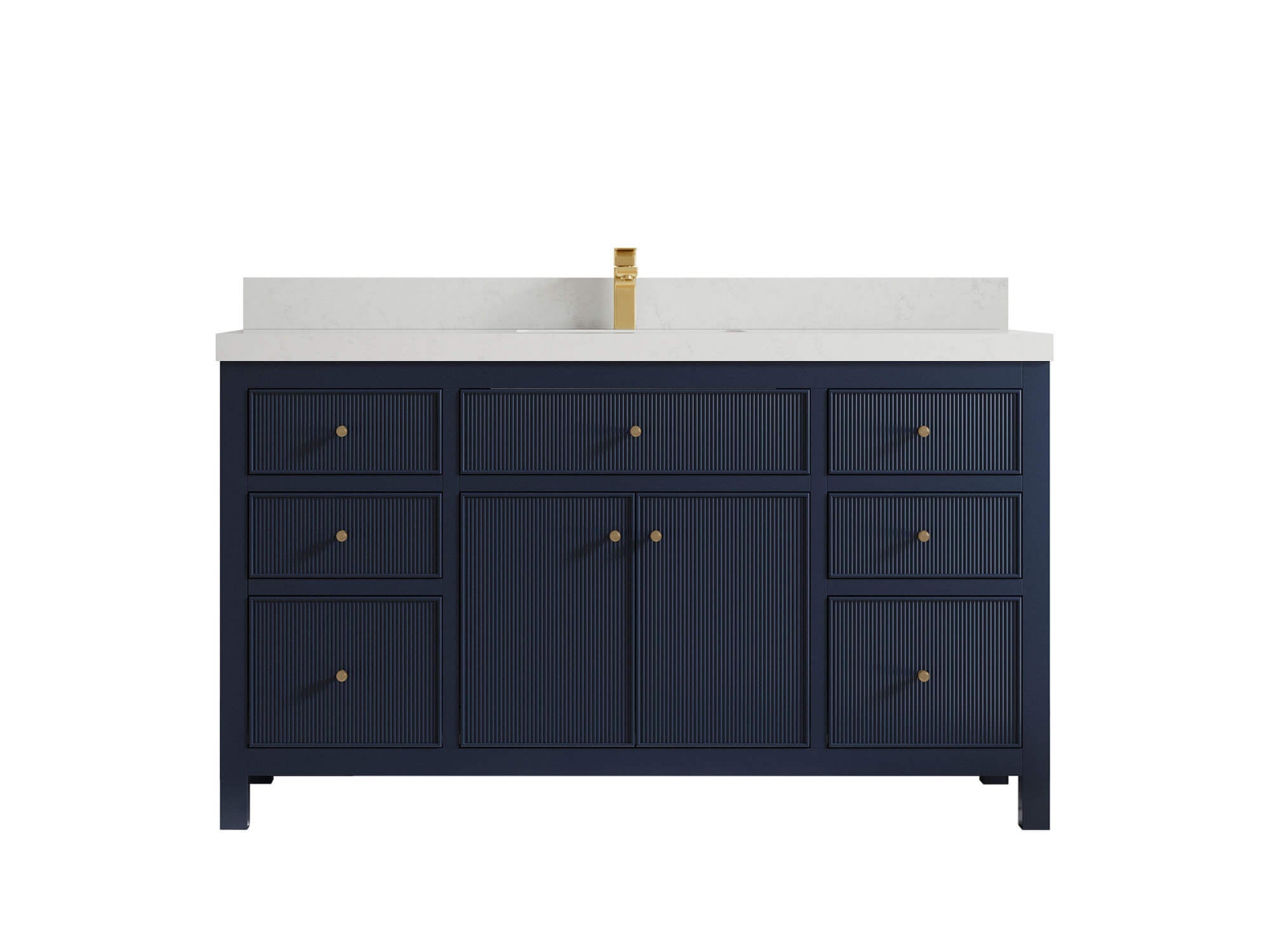 Sonoma 60 in W x 22 in D Free Standing Reeded Single Sink Bathroom Vanity